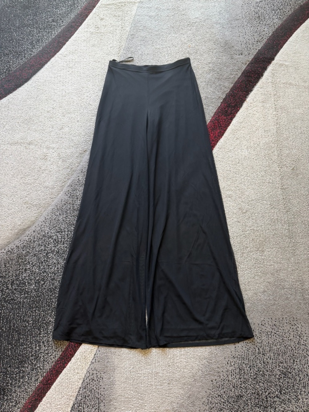 Tadashi Shoji Black Chiffon Overlay Wide Leg Pants